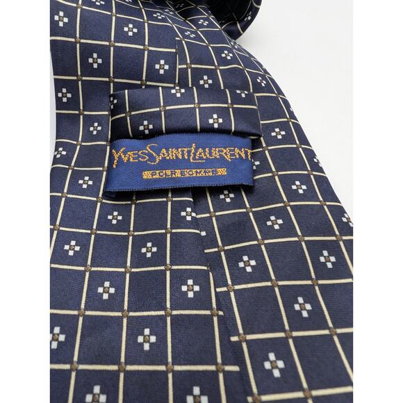 Yves Saint Laurent YSL Elaborate Works Sets Handmade Silk Tie 57" - Picture 3 of 4